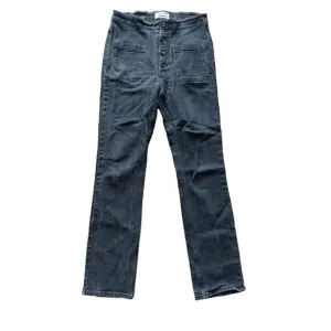 Reformation Jeans Black Elsie High Rise Straight Slim Mojave Fade Wash Sz 30