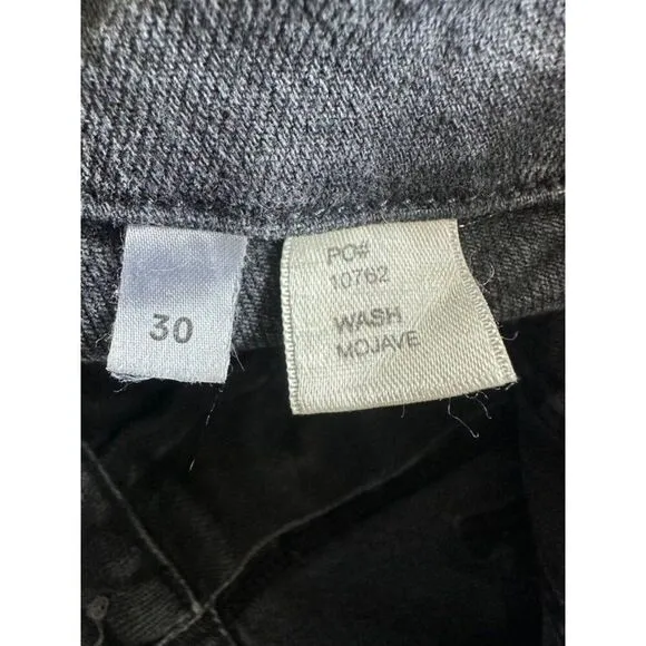 Reformation Jeans Black Elsie High Rise Straight Slim Mojave Fade Wash Sz 30