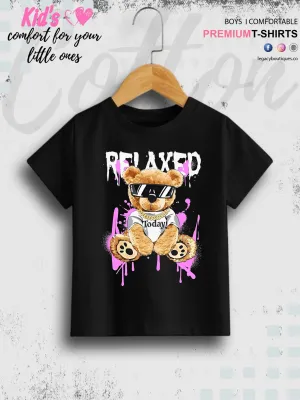 Relaxed Teddy Bear Printed 1 To 11 Year Baby Boys Summer Time T-Shirt In Lowest Price Only In BD