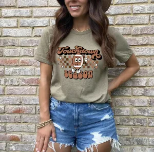 RETRO TOUCHDOWN FOOTBALL SEASON T- SHIRT