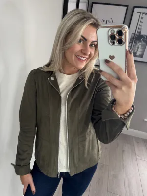 Rever Khaki Suede Jacket