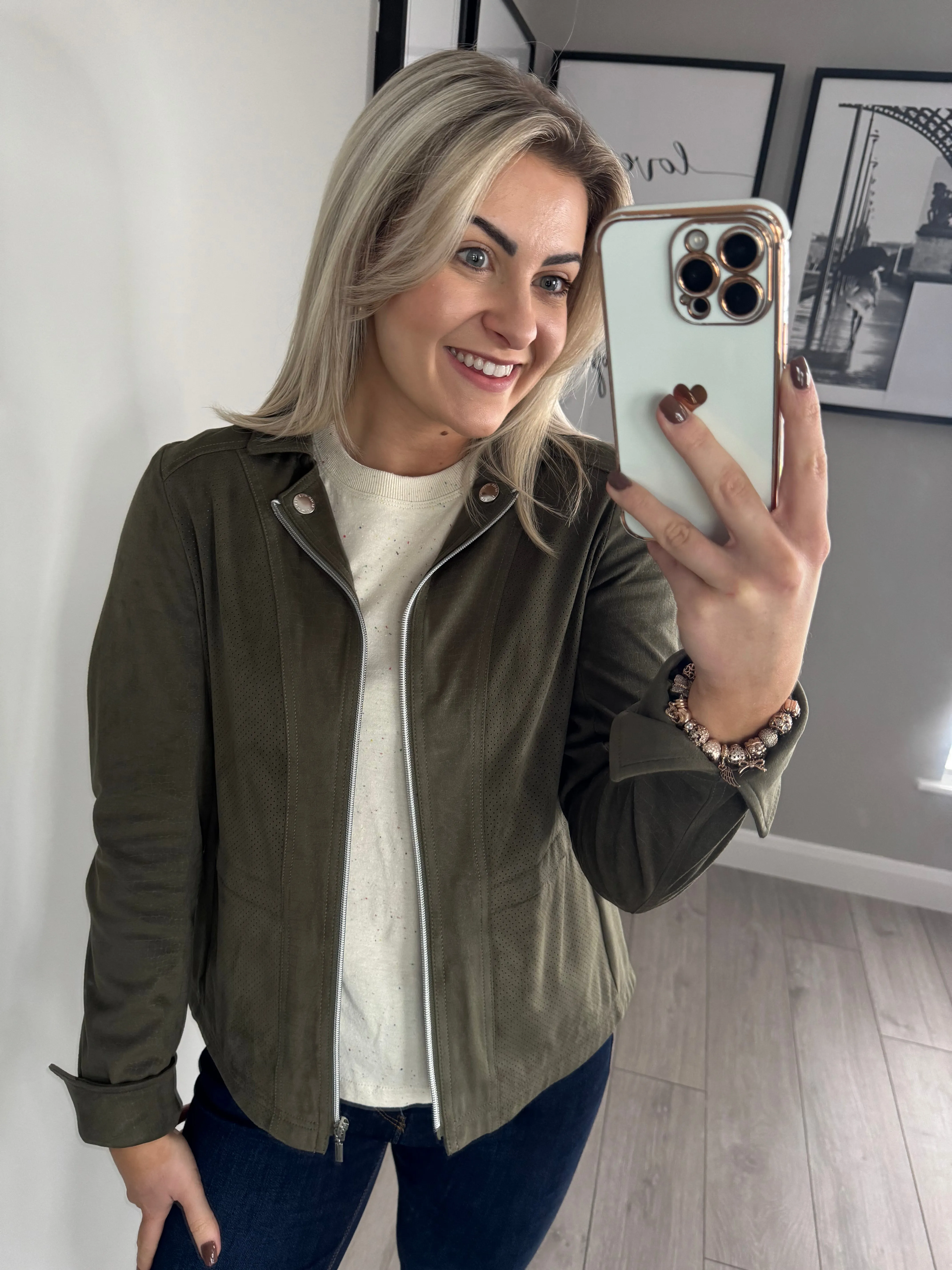 Rever Khaki Suede Jacket
