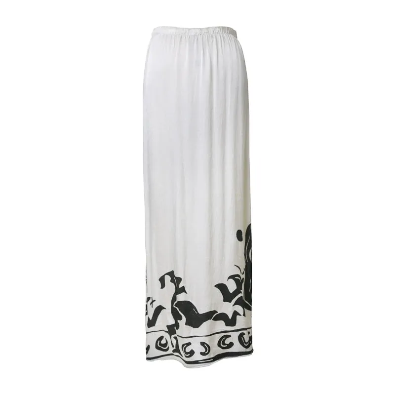 Rimless High Waist Midi Skirt