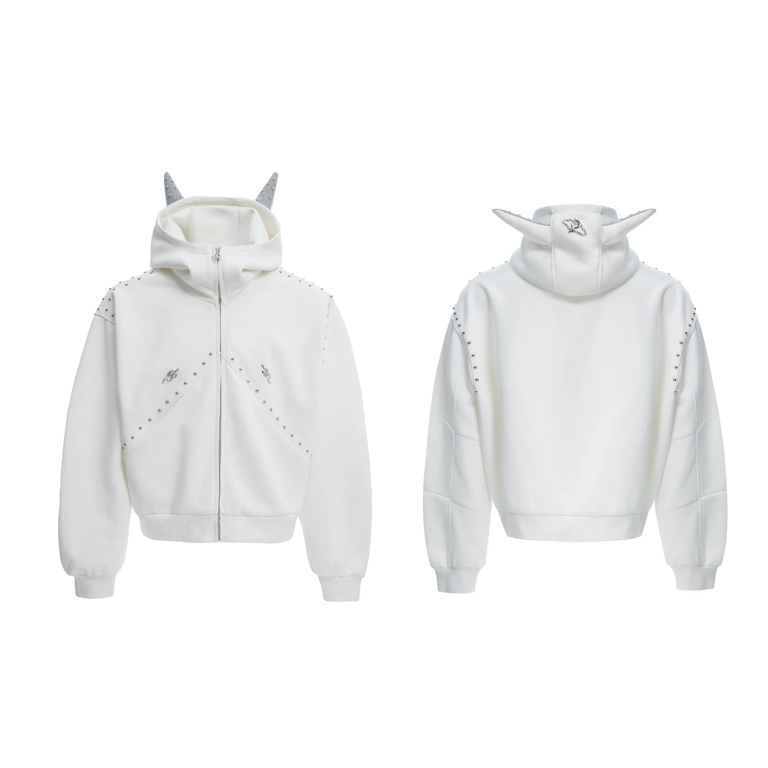 Rivet Hooded Sweatshirt Jacket