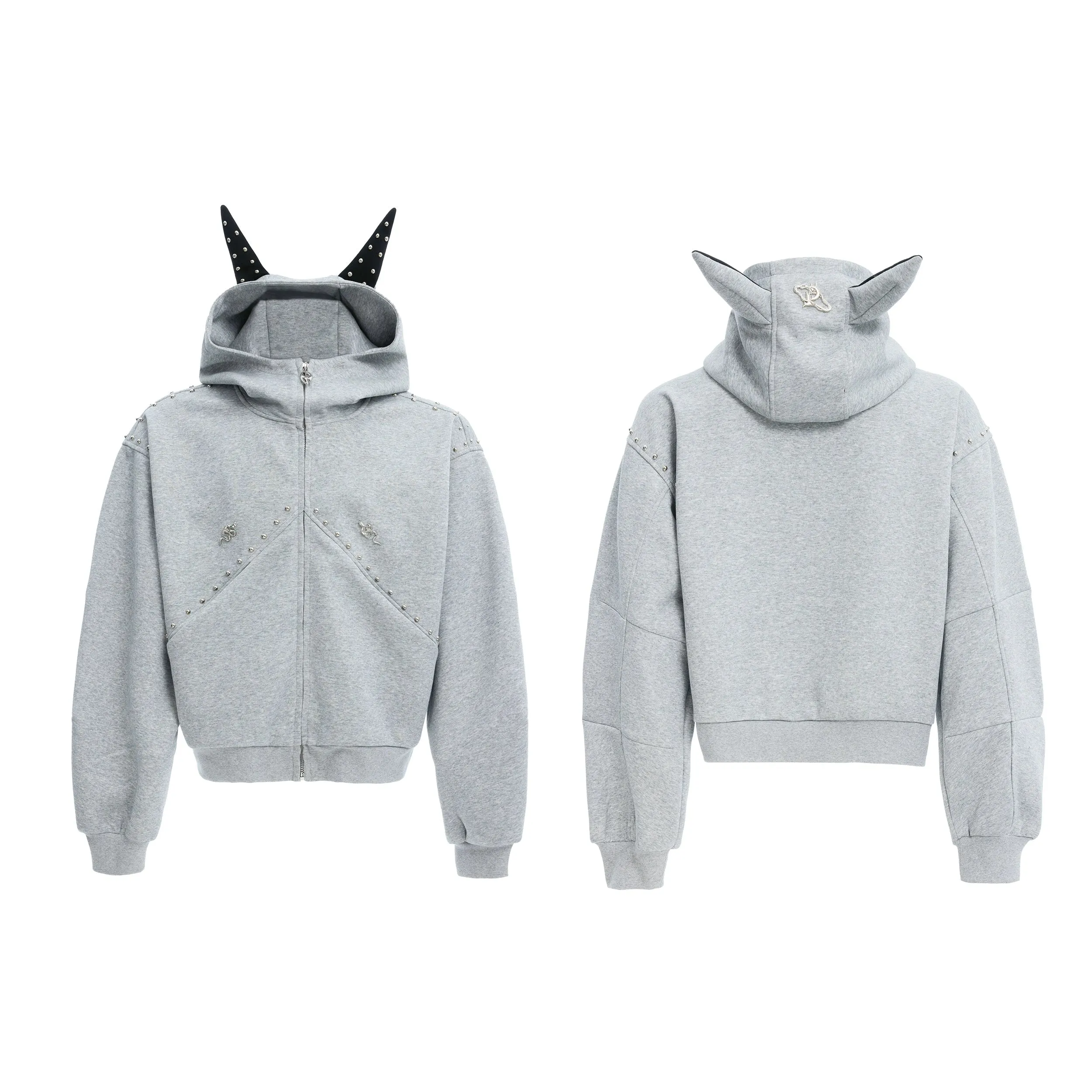 Rivet Hooded Sweatshirt Jacket
