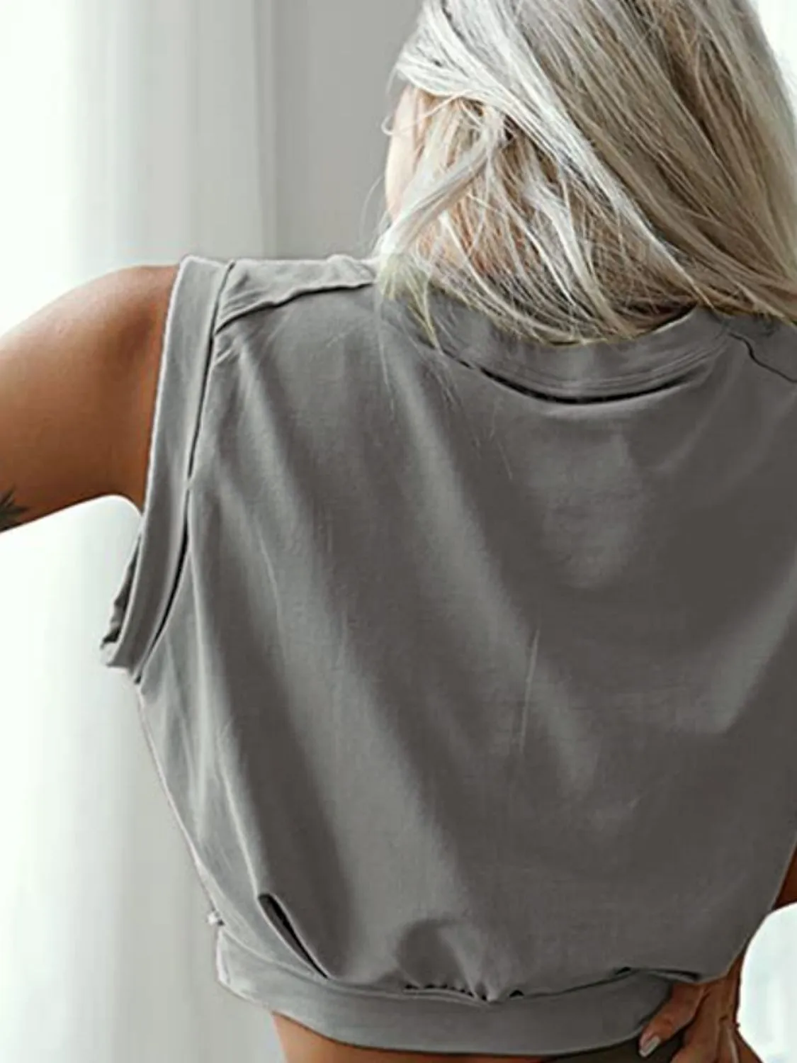 Round Neck Cropped Active Top