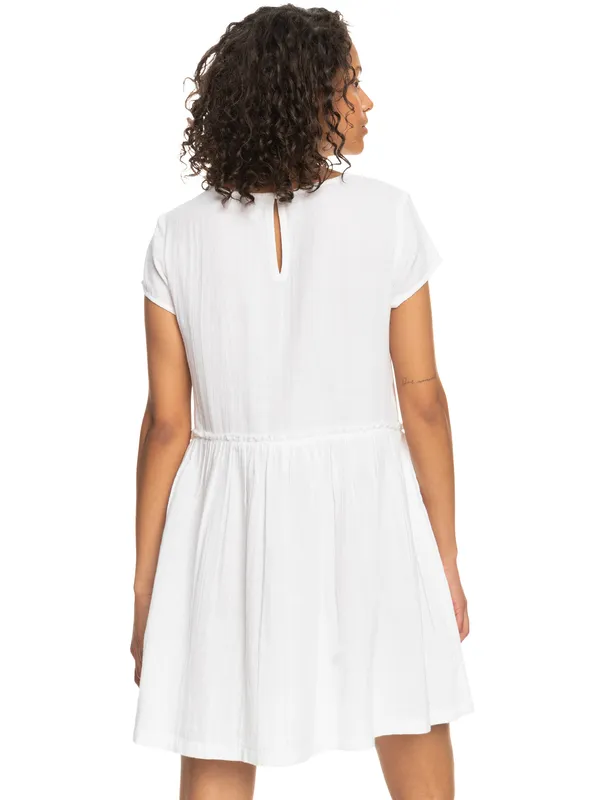 Roxy Smooth Blue Vibes Dress - Bright White