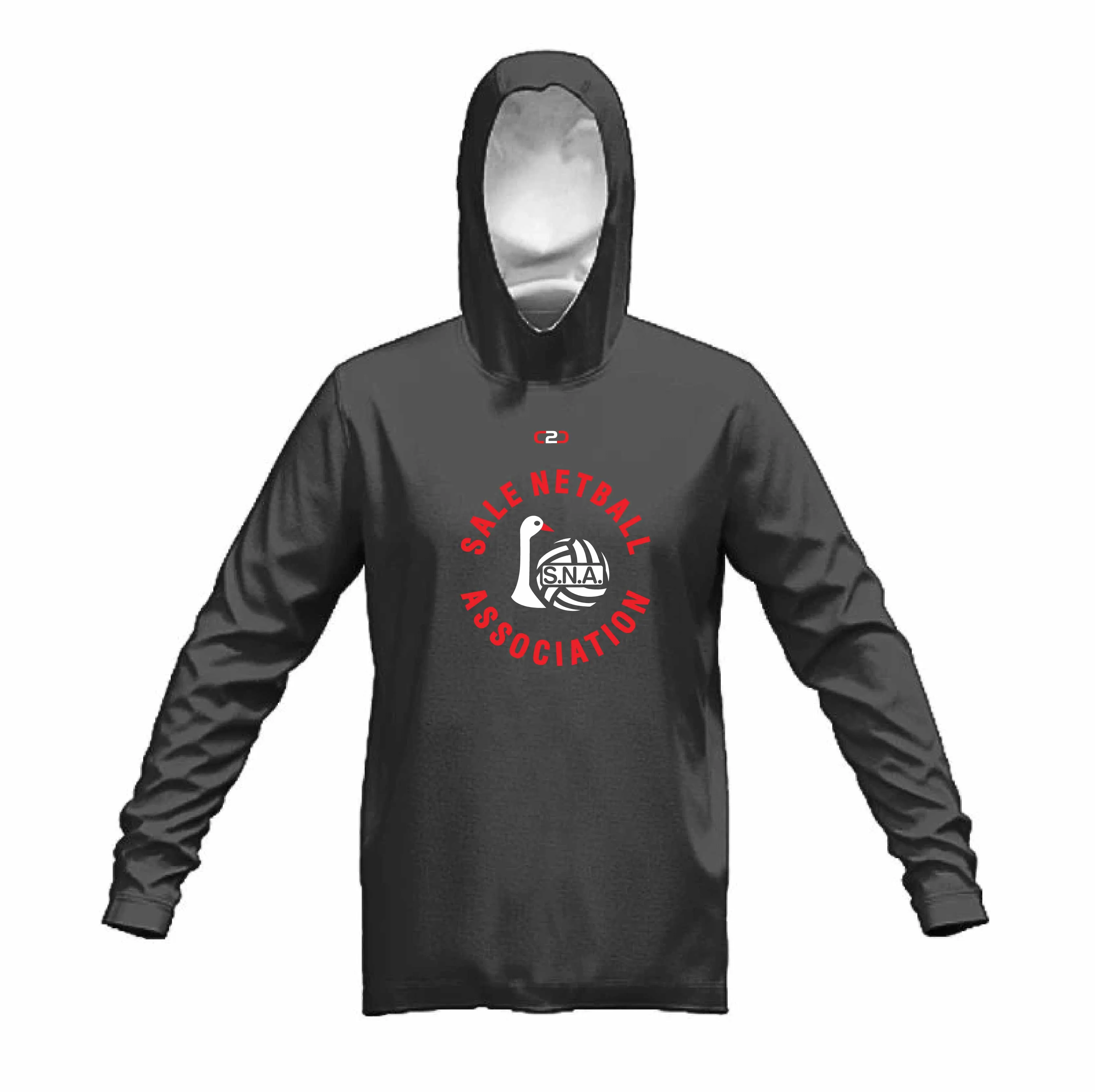 Sale Netball Stock Cotton Fleece Hoodie Dark Grey Marle