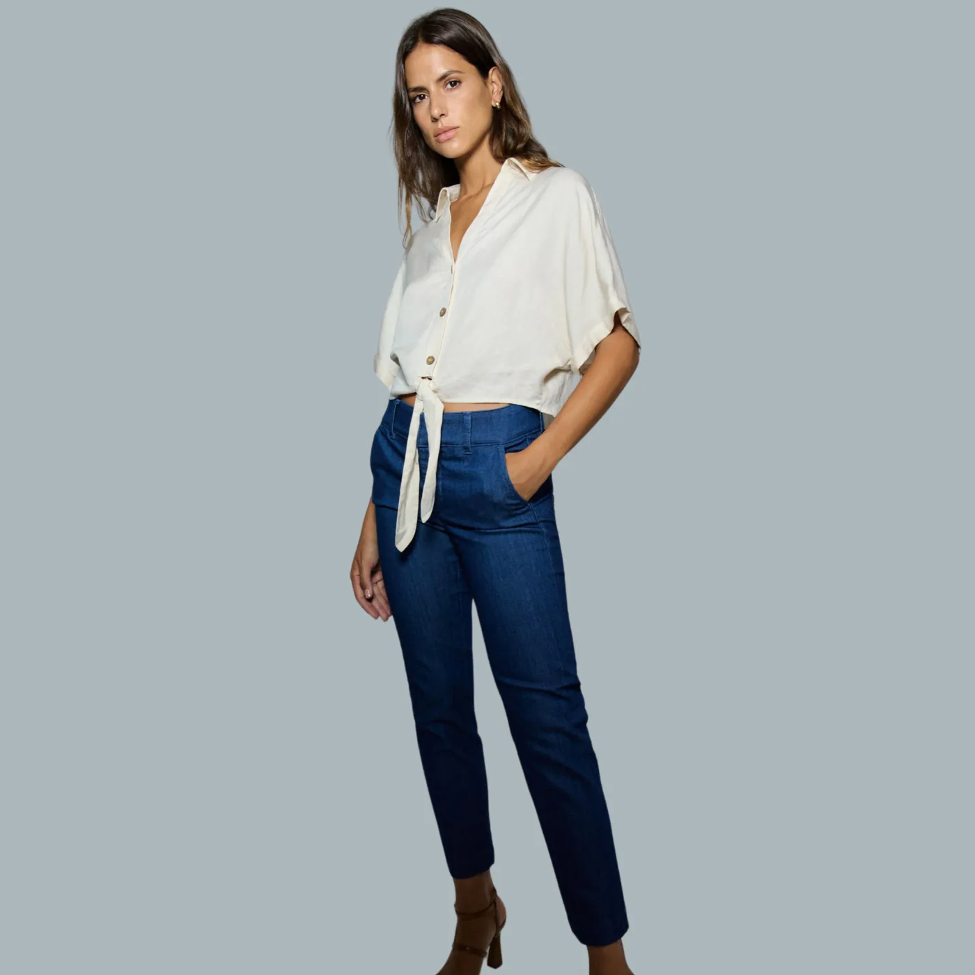Salsa Secret Chino Push in Cropped Slim Jeans