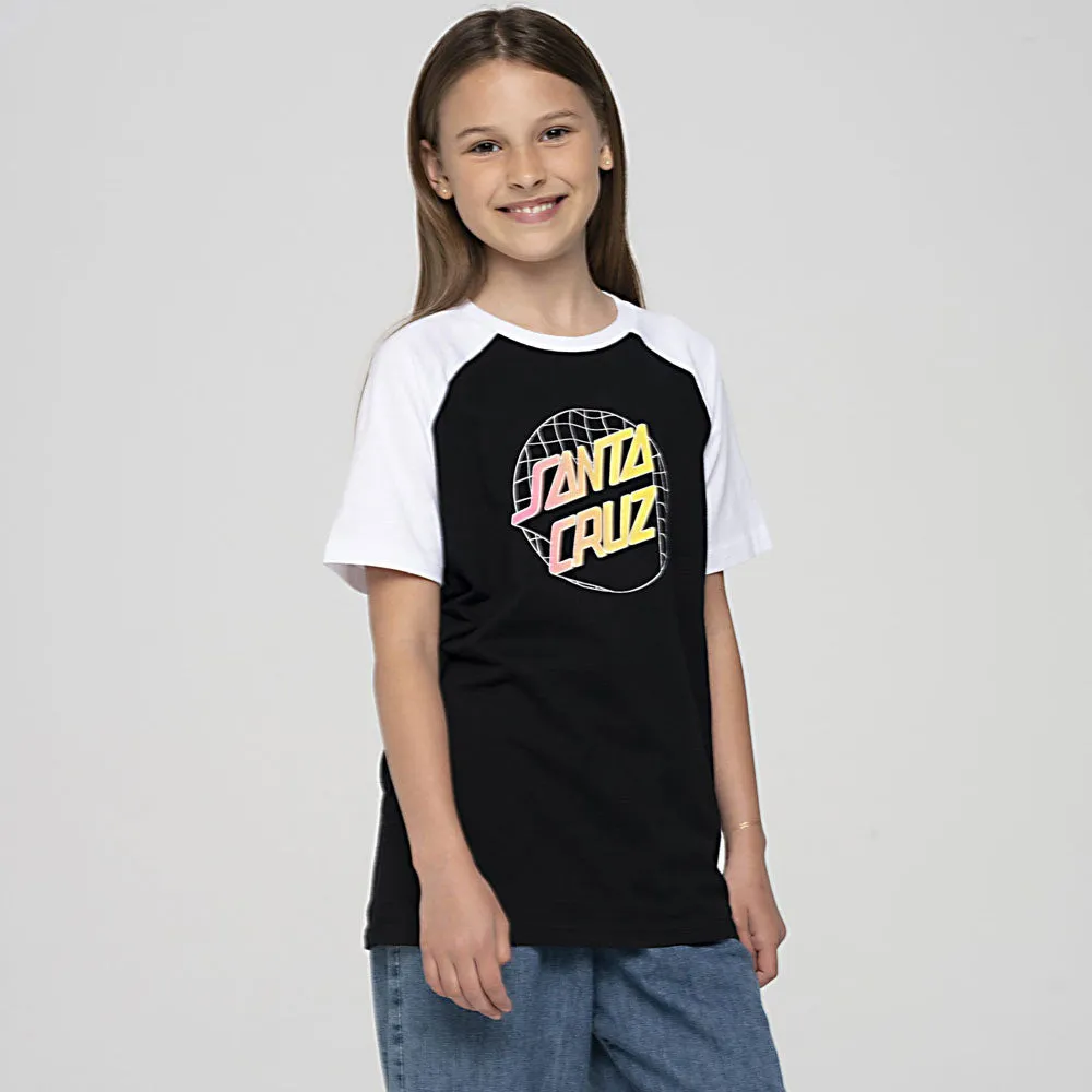 Santa Cruz Yth Grid Delta Dot Raglan T-Shirt