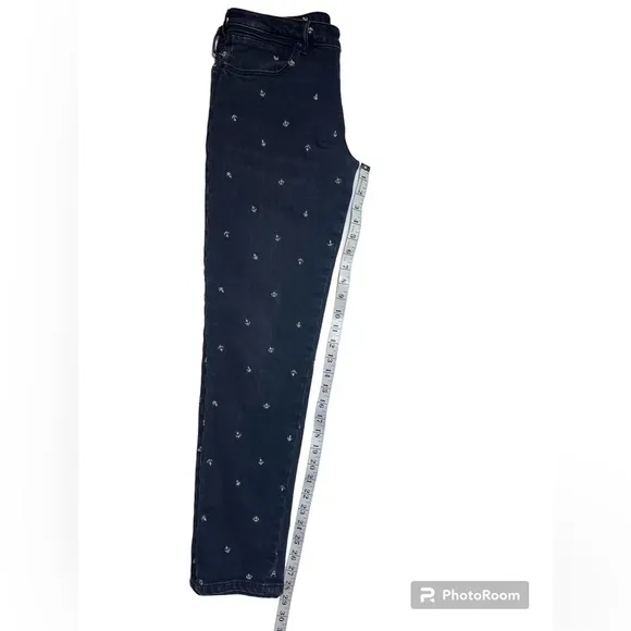 Scotch &amp; Soda Petit Ami Slim Boyfriend Black Anchor Embroidered Jeans, 27/32