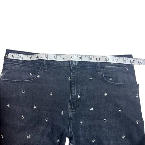 Scotch &amp; Soda Petit Ami Slim Boyfriend Black Anchor Embroidered Jeans, 27/32