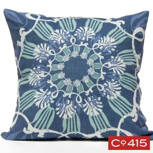 Scroll Suzani Pillow - Navy