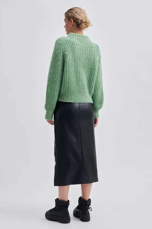Second Female Kalliha Knit O-Neck Pistachio Green