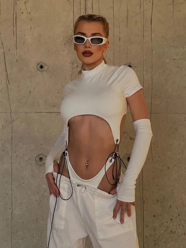 Short Sleeve Crop Top Bodysuits