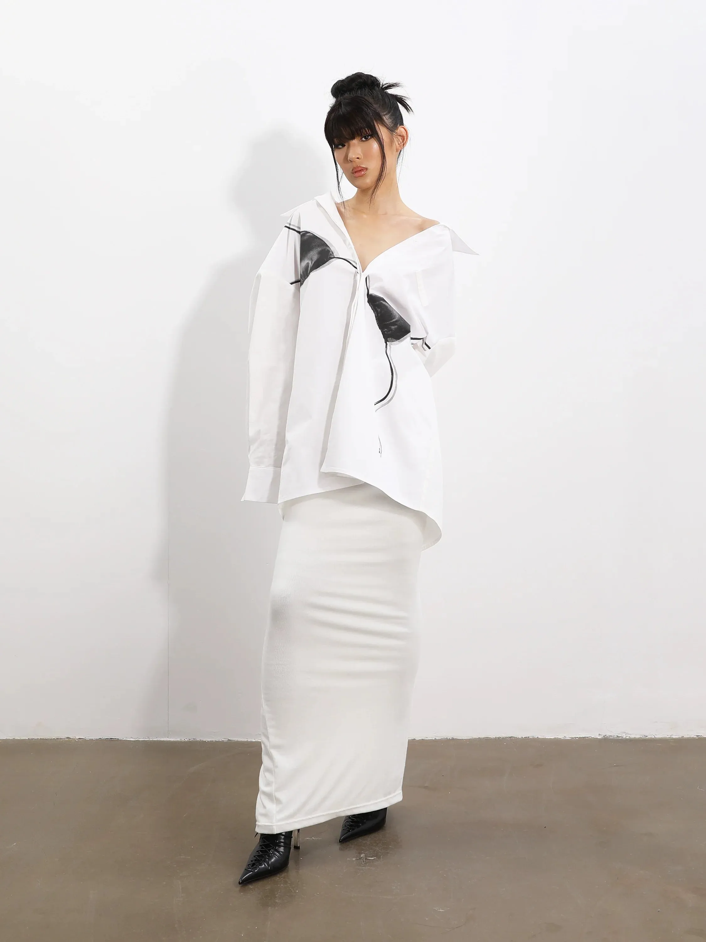 Silk White Maxi Skirt