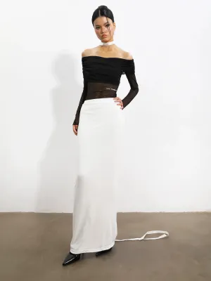 Silk White Maxi Skirt