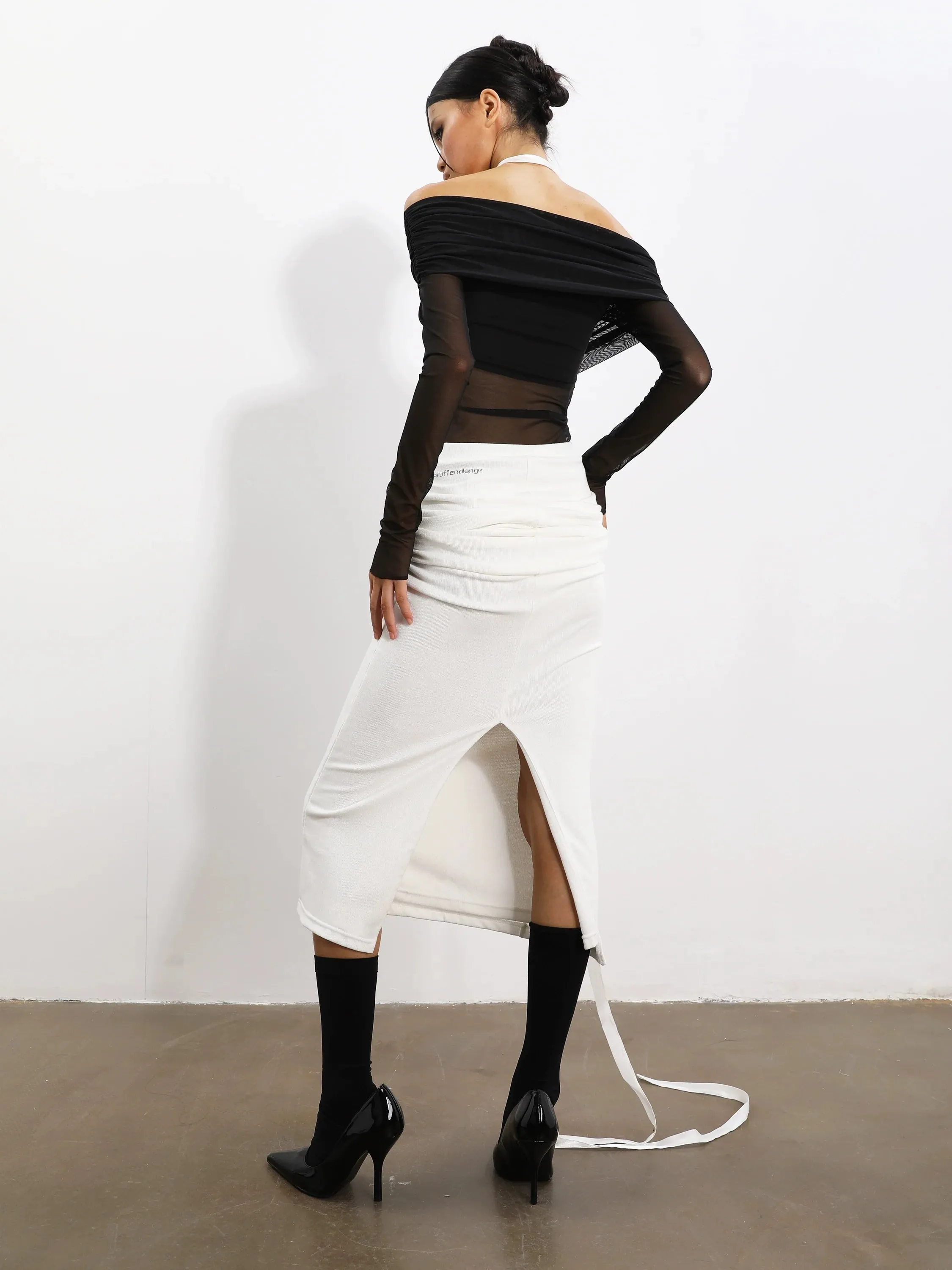 Silk White Maxi Skirt