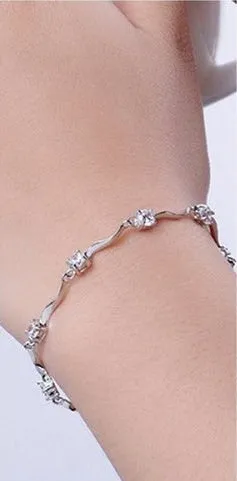 Silver Crystal Rhinestone Bracelet