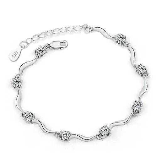 Silver Crystal Rhinestone Bracelet