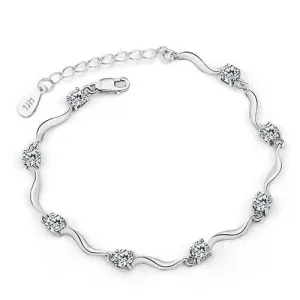 Silver Crystal Rhinestone Bracelet
