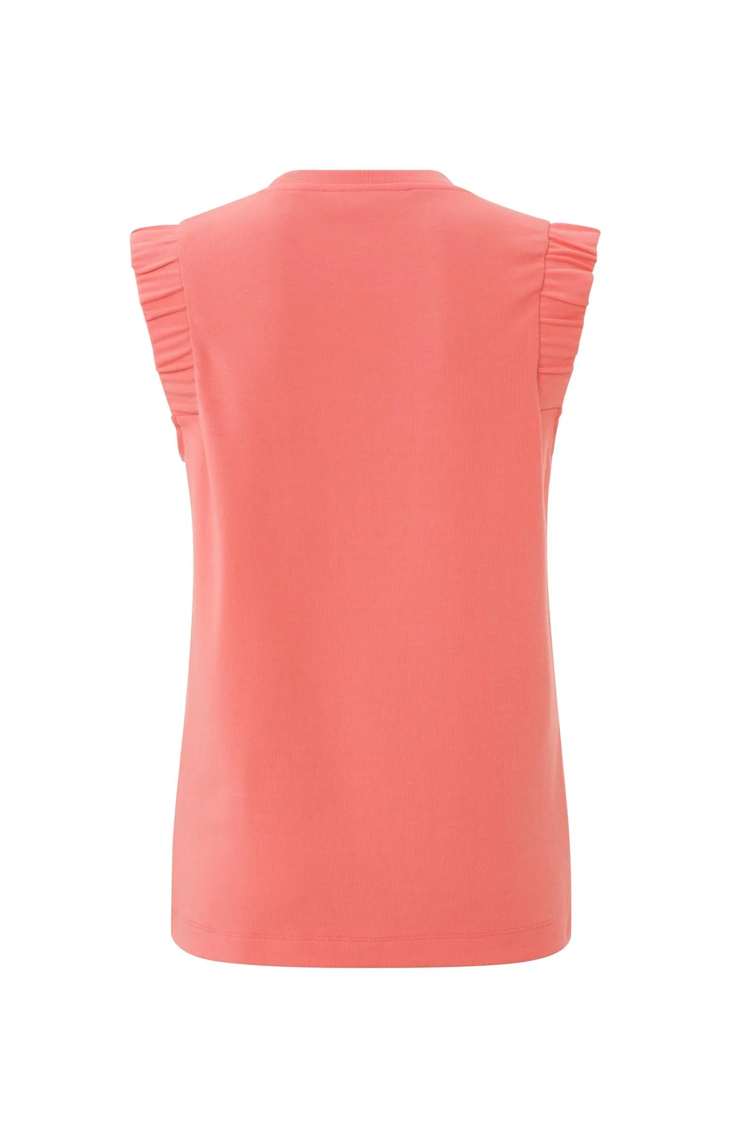 Sleeveless top with round neck and subtle shoulder detail