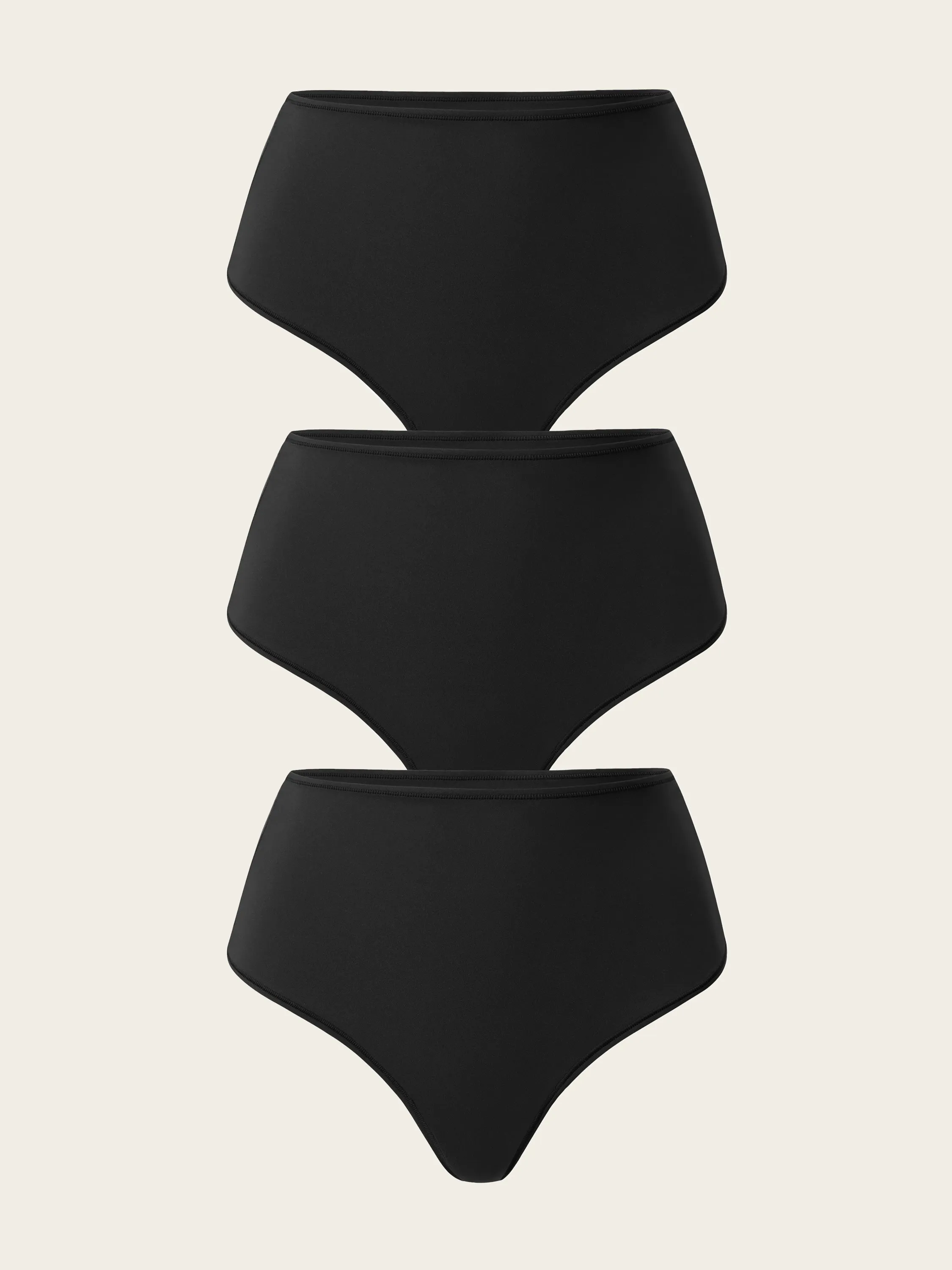 Smooth High Waisted Thong - 3 Pack