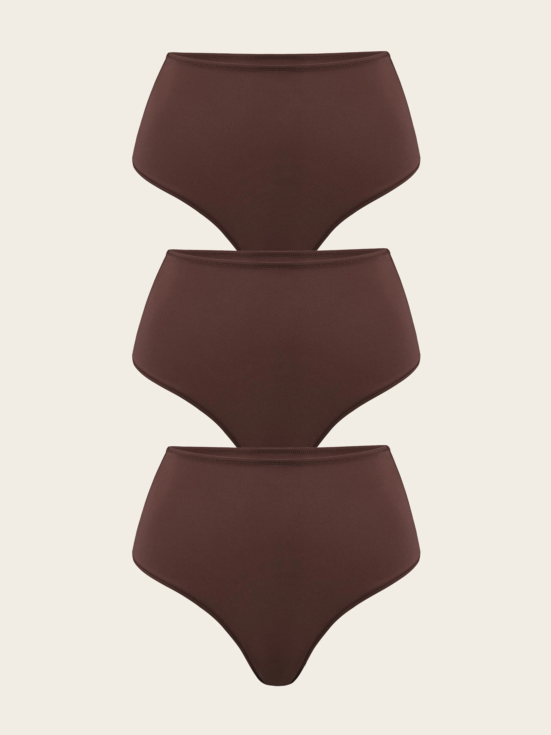 Smooth High Waisted Thong - 3 Pack
