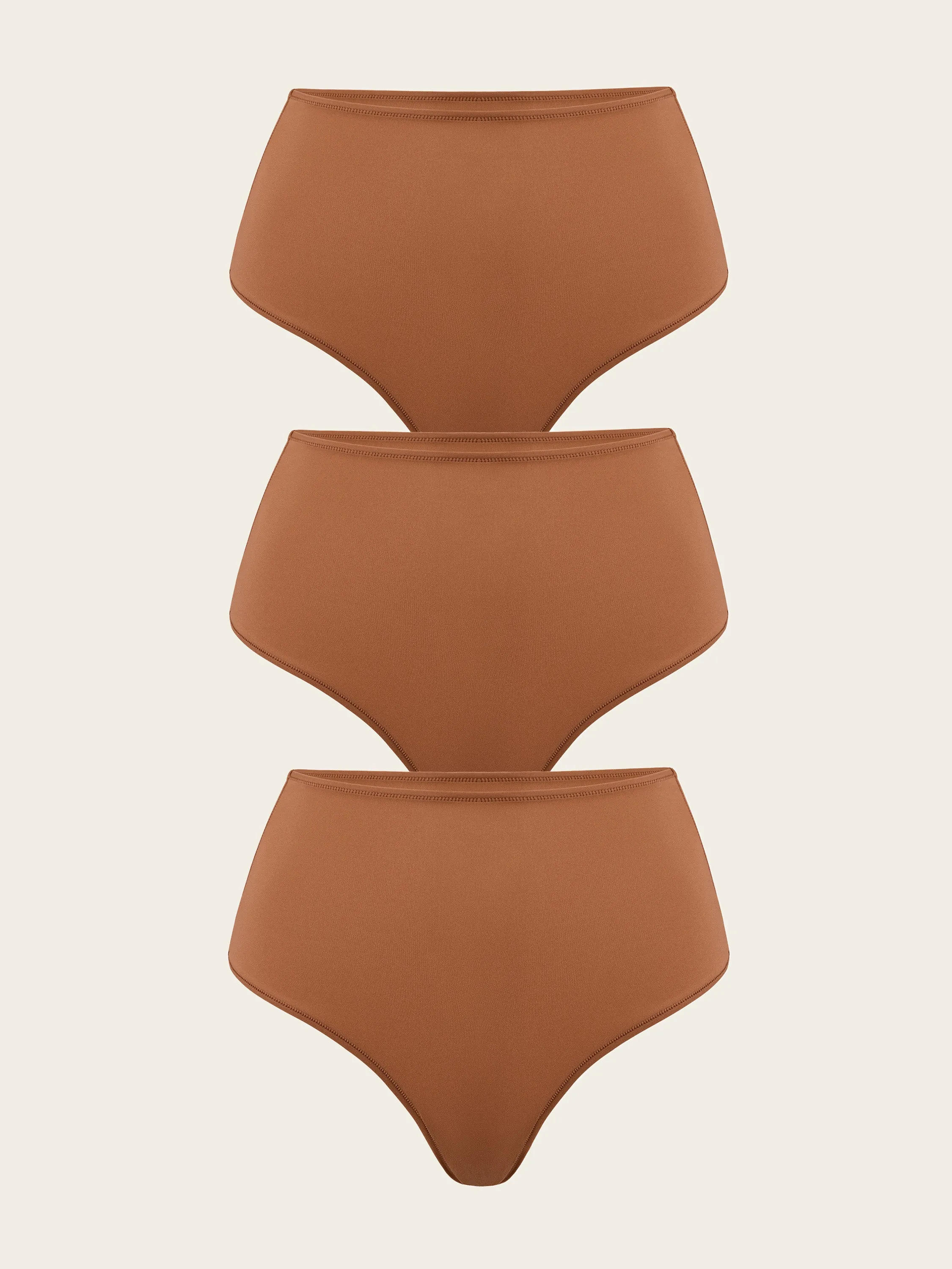 Smooth High Waisted Thong - 3 Pack