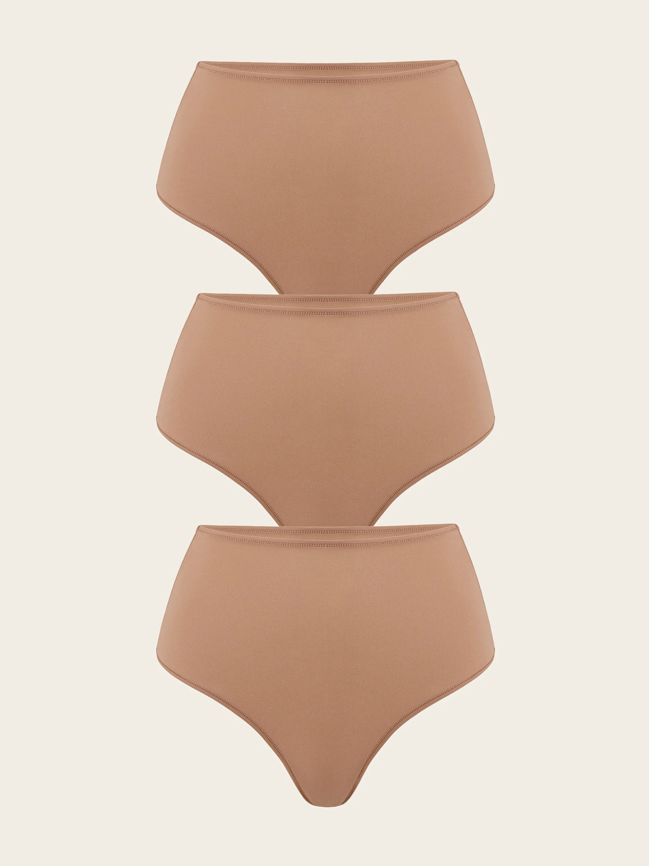 Smooth High Waisted Thong - 3 Pack