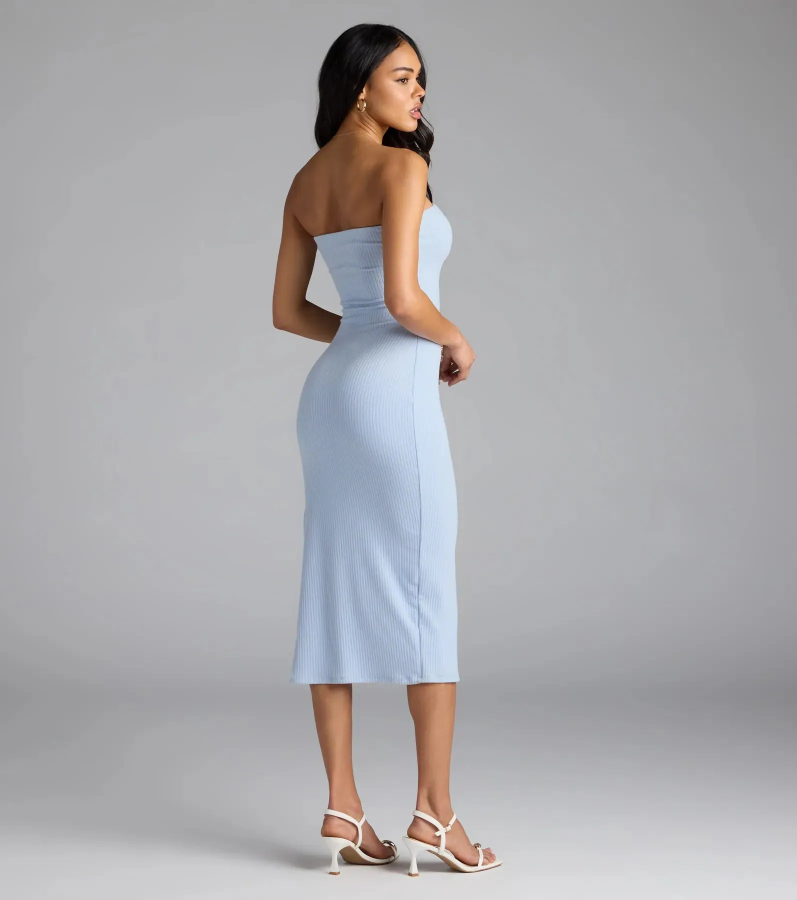 Smooth Talker Strapless Bodycon Midi Dress