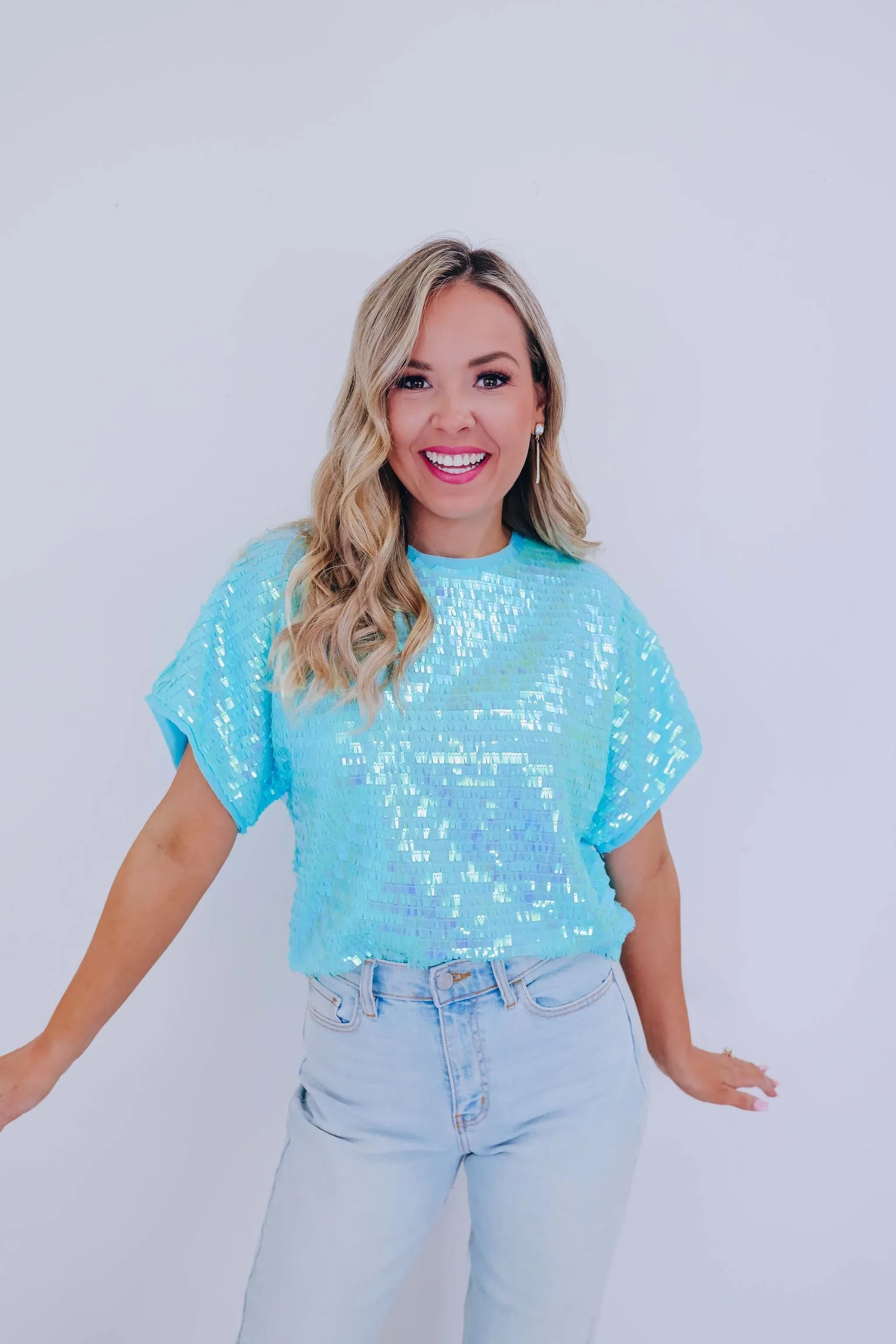 Sutton Chiffon Sequin Top - Mint
