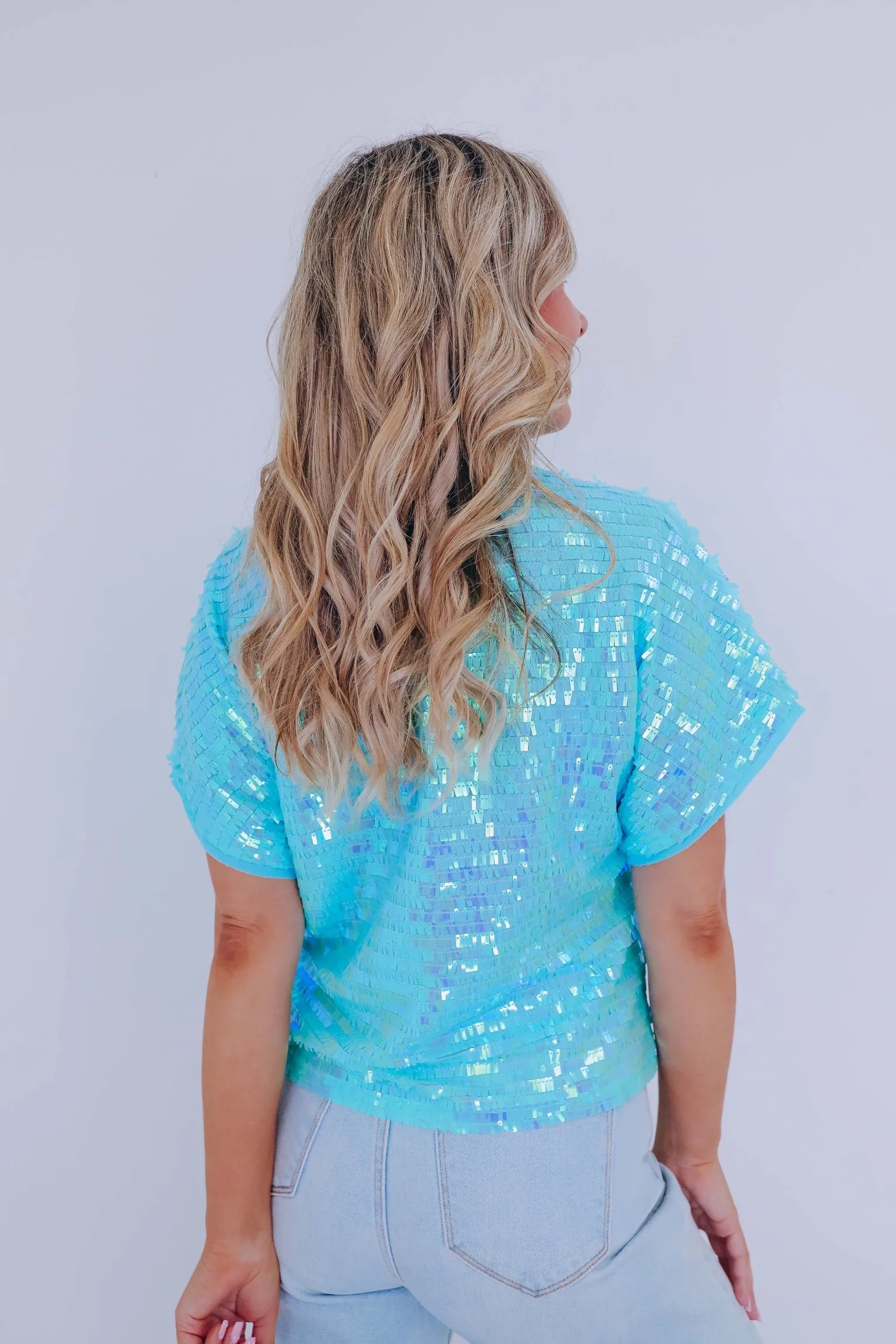 Sutton Chiffon Sequin Top - Mint