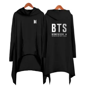 Sweatshirt longue Robe Irrégulière à Manches avec capuche BTS