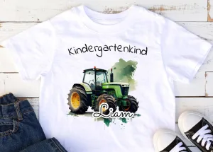 T-Shirt Kindergartenkind Traktor Junge mit Name
