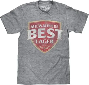 Tee Luv Faded Milwaukee's Best Lager Beer Shirt (Graphite Snow Heather) (L)