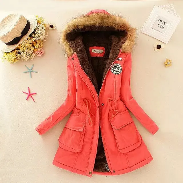 Thicken Warm Winter Fur Collar Jackets for Women Women's Long Down Parka Plus Size 3XL Parka Hoodies Parkas for Women