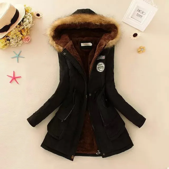 Thicken Warm Winter Fur Collar Jackets for Women Women's Long Down Parka Plus Size 3XL Parka Hoodies Parkas for Women