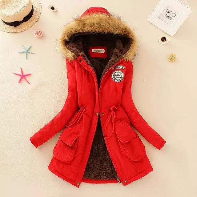 Thicken Warm Winter Fur Collar Jackets for Women Women's Long Down Parka Plus Size 3XL Parka Hoodies Parkas for Women