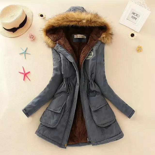 Thicken Warm Winter Fur Collar Jackets for Women Women's Long Down Parka Plus Size 3XL Parka Hoodies Parkas for Women