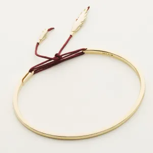 THREAD &amp; FEATHER BRACELET - 18K gold plated silver