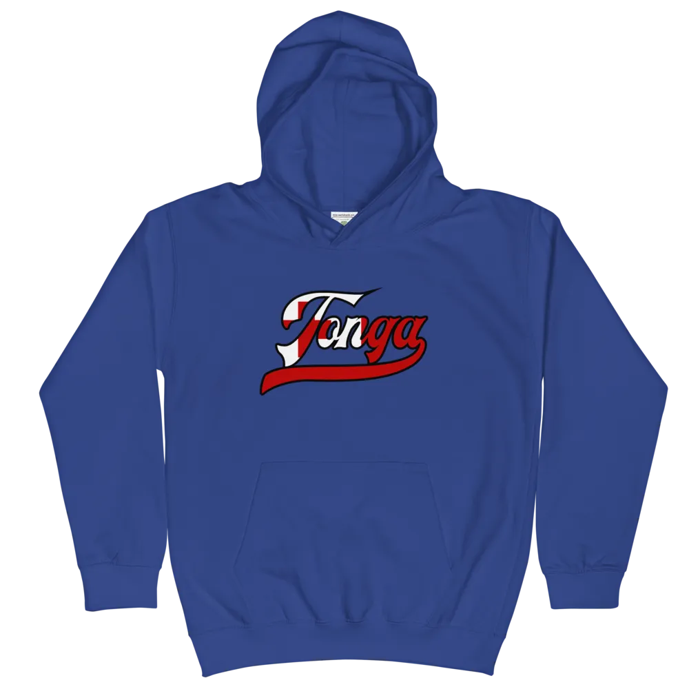 Tonga 676 - Flag with Black Border (front/back) *KIDS HOODIE*