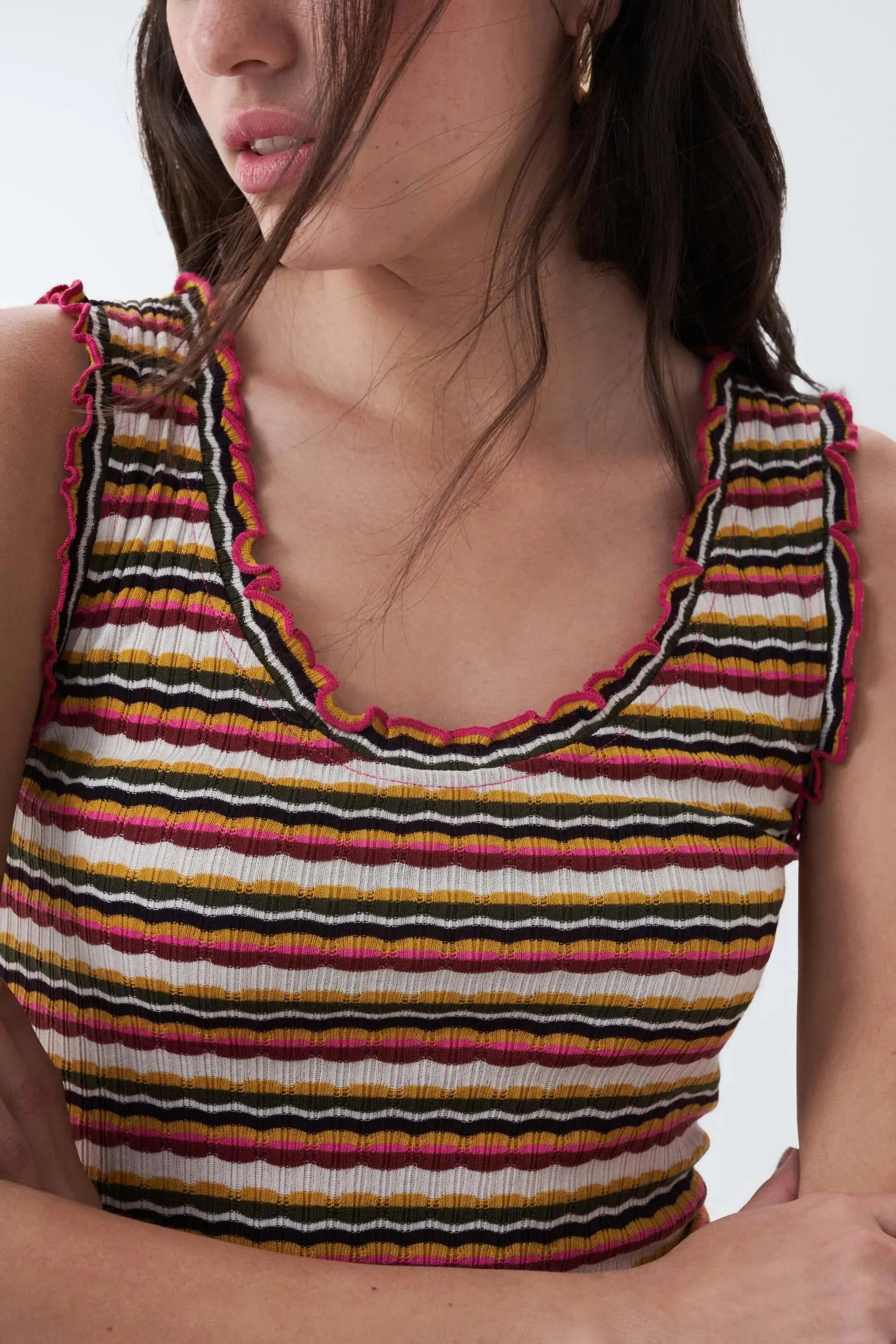 Top de rayas multicolor