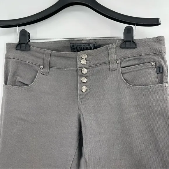 Tripp NYC Gray Low Rise Button Fly Skinny Jeans​