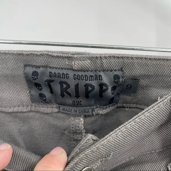Tripp NYC Gray Low Rise Button Fly Skinny Jeans​