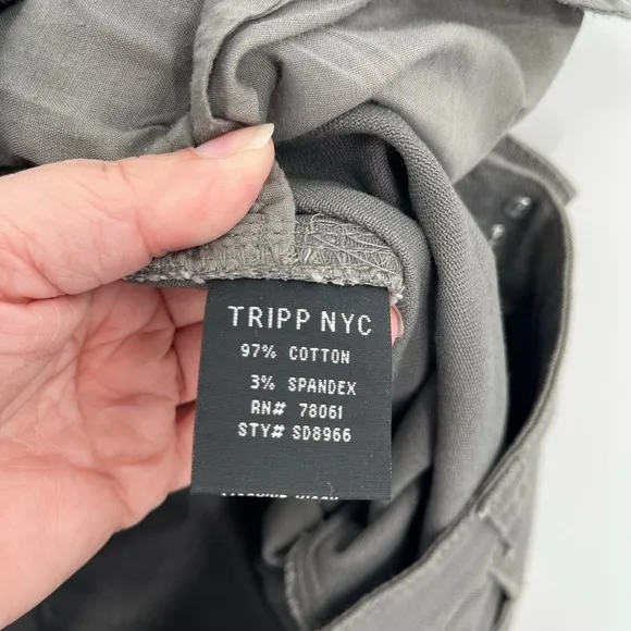 Tripp NYC Gray Low Rise Button Fly Skinny Jeans​