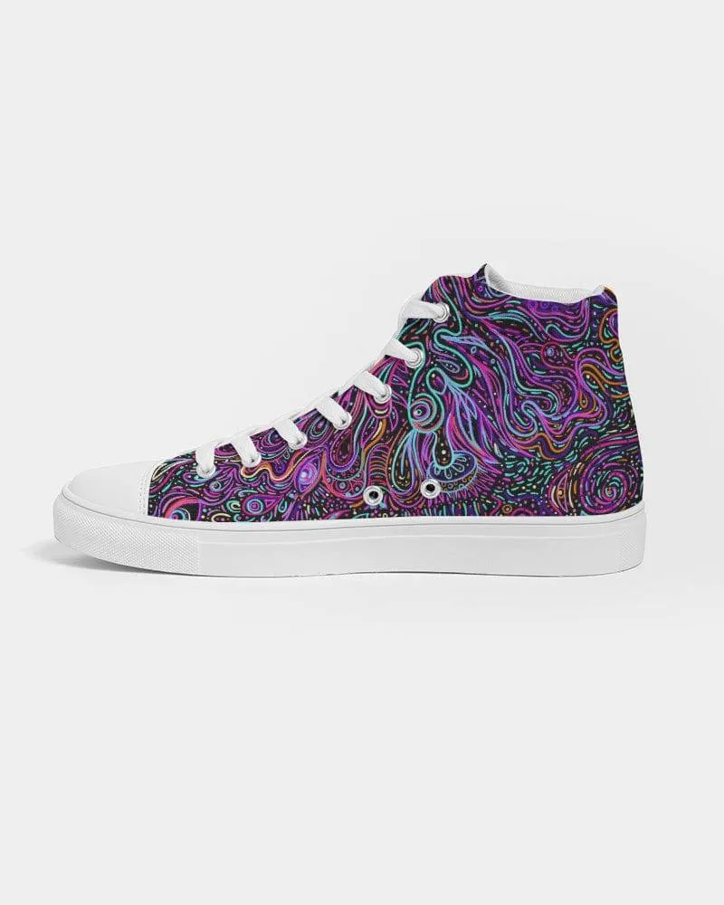 Trippy Psychedelic Purple Pink Women's High Top Shoes