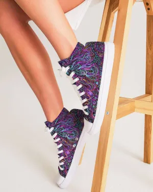 Trippy Psychedelic Purple Pink Women's High Top Shoes