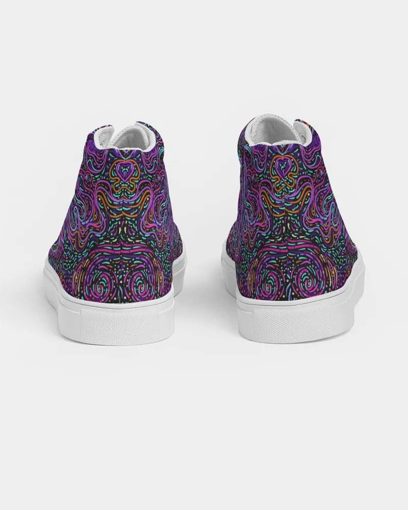 Trippy Psychedelic Purple Pink Women's High Top Shoes