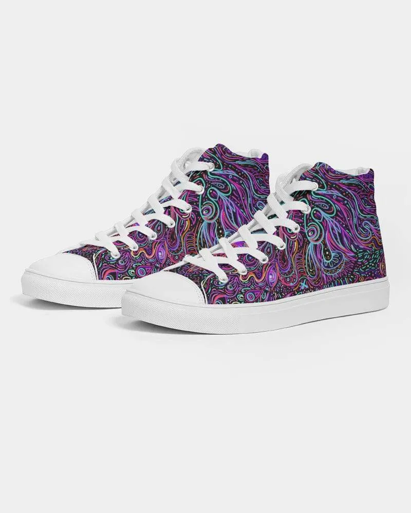 Trippy Psychedelic Purple Pink Women's High Top Shoes